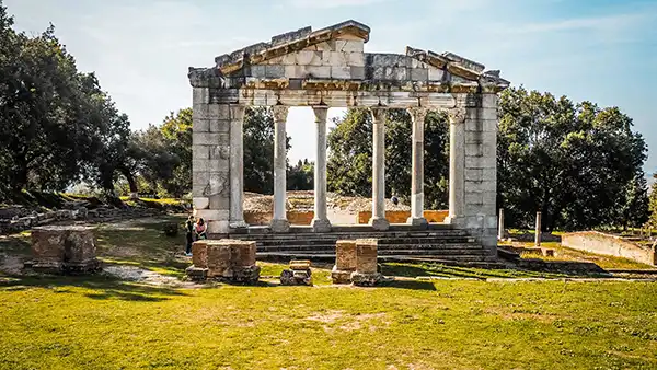 Ancient ruins at Apollonia Archaeological Park near Fier, Albania